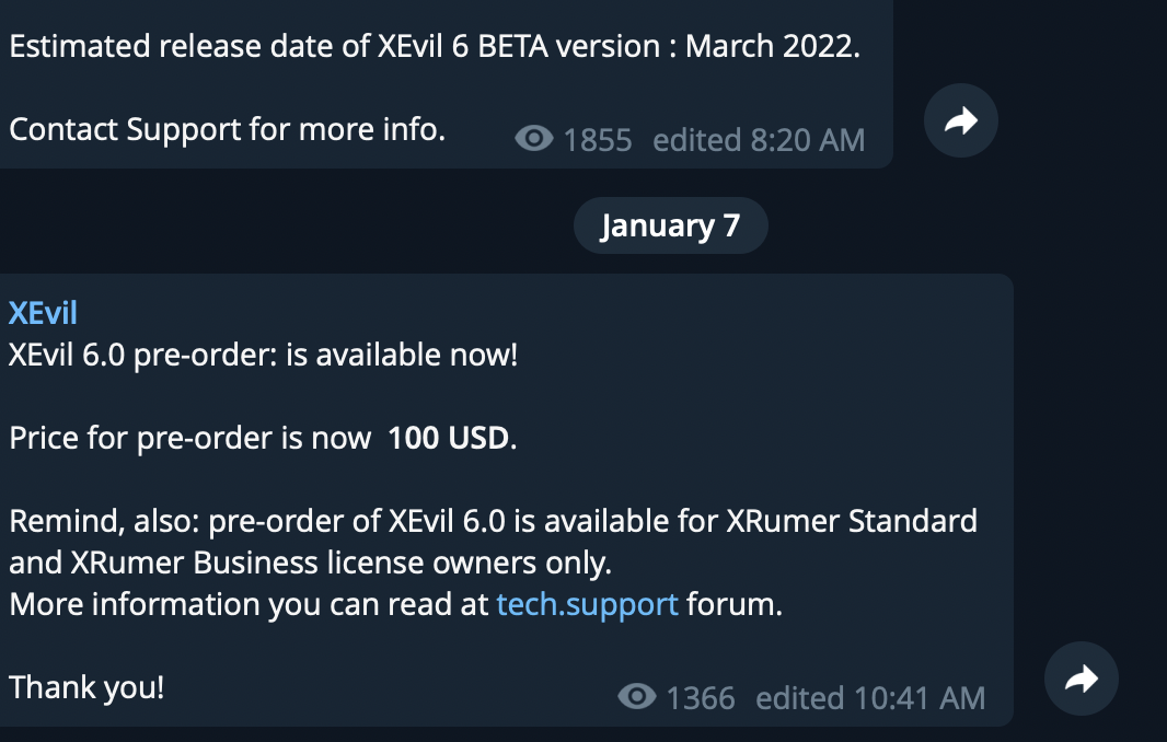 Xleet's Telegram Channel Discussing the V6 software this month.